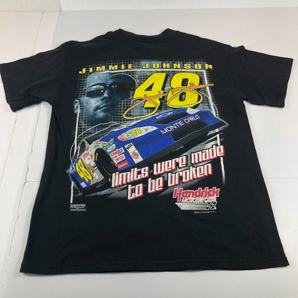Jimmie Johnson NASCAR Shirt Men's Medium Black Colorful No Limits Racing Tee #48 - Picture 9 of 15